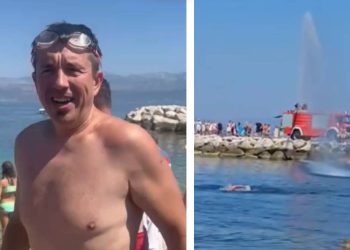 SUPETAR Stipe Lukšić upravo je preplivao Brački kanal i poslao važnu poruku