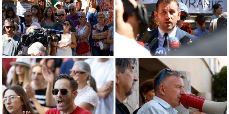 Slobodna Dalmacija – I Šuta kaže da ‘brod mora vanka’, uputio poruku i ministru Butkoviću. Dio prosvjednika mu dobacuje: ‘Srami se!’