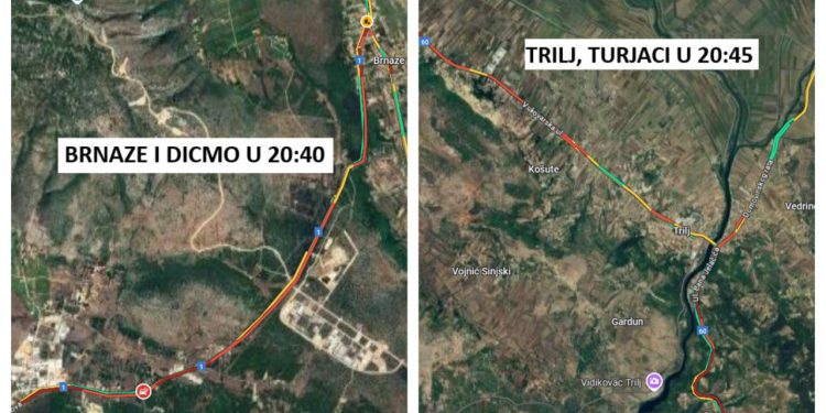 Slobodna Dalmacija – Pogledajte Google u 21:00! Ovo se ne pamti, masa ljudi je još u autima i satima su udaljeni od Sinja, policija nemoćna