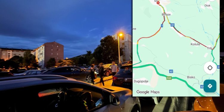 Slobodna Dalmacija – Sve se crveni! Pogledajte situaciju na cestama jutro nakon koncerta, jedan smjer posebno je kritičan
