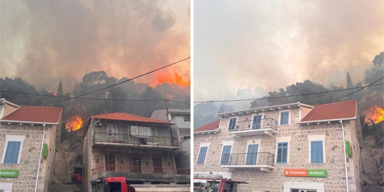 VELIKI POŽAR NADOMAK SPLITA Vatrogasci obranili kuće i trgovinu, pogledajte video!