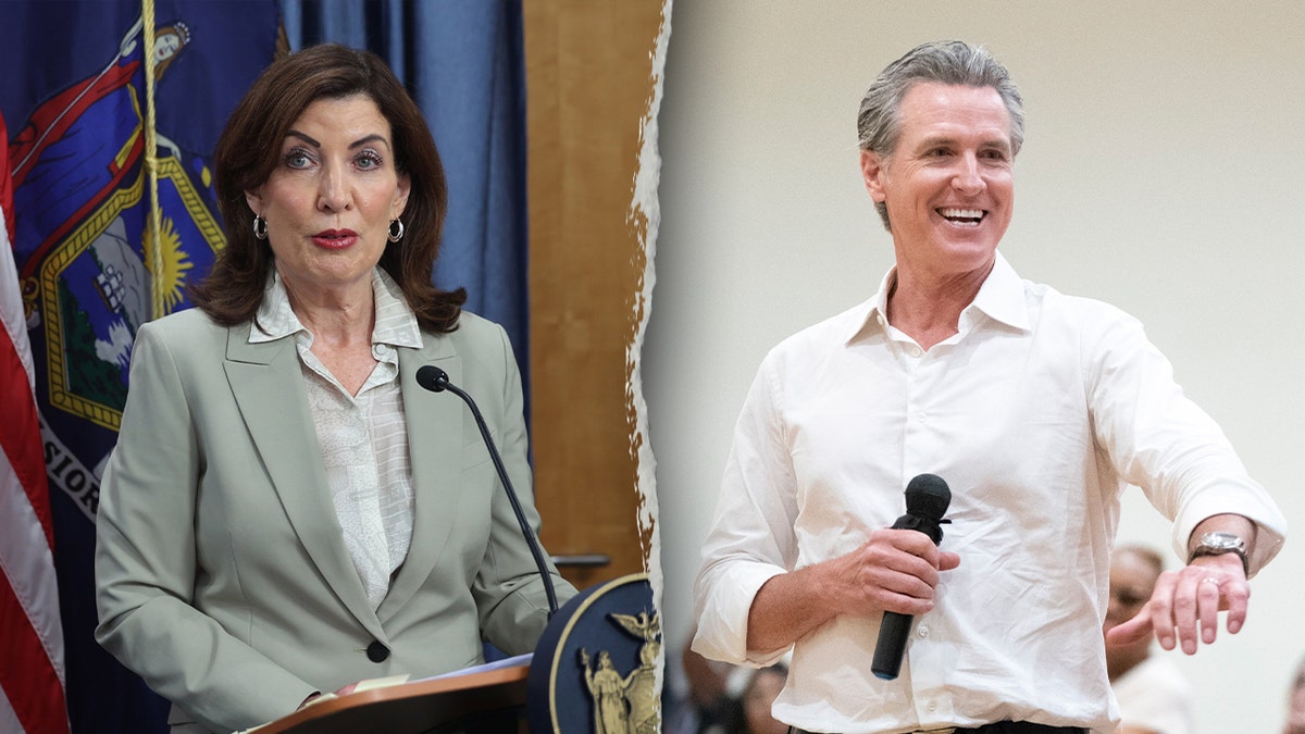 Krava. Hochul, Newsom LR 