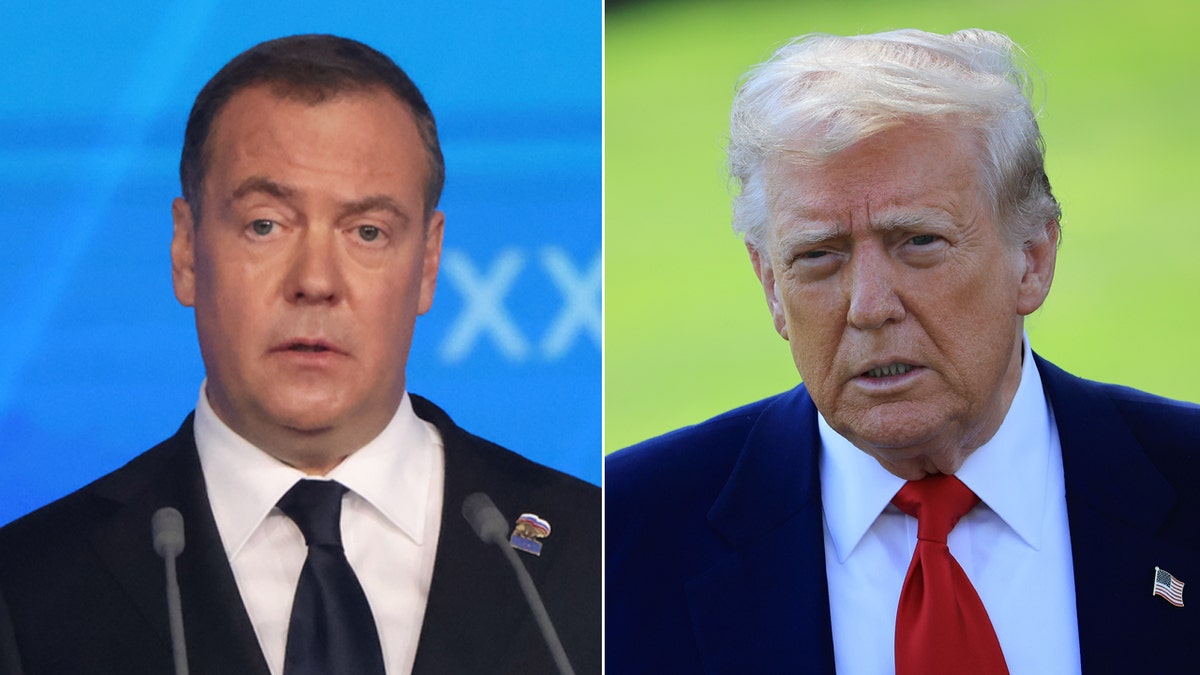 Lijevo: bivši ruski predsjednik Dmitrij Medvedev; Desno: američki predsjednik Donald Trump