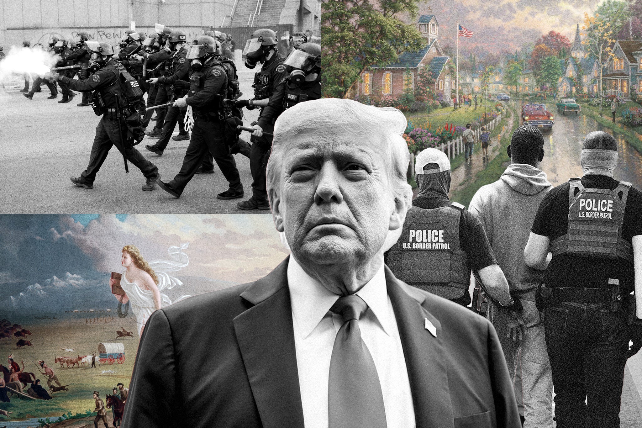 Kritičari kažu da je Trumpova administracija upotreba nostalgičnih slika za promicanje napora Ministarstva unutarnje sigurnosti odjekuje fašističku propagandu, koju Bijela kuća negira