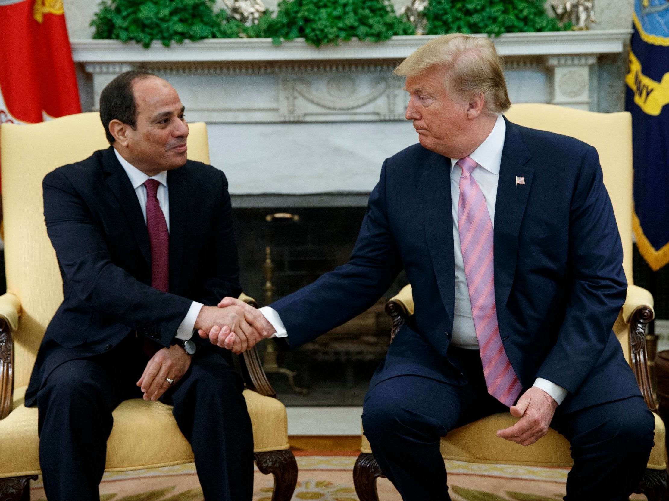 Predsjednik Donald Trump sastaje se s egipatskim predsjednikom Abdelom Fattah El-Sisi u Ovalnom uredu 2019. godine