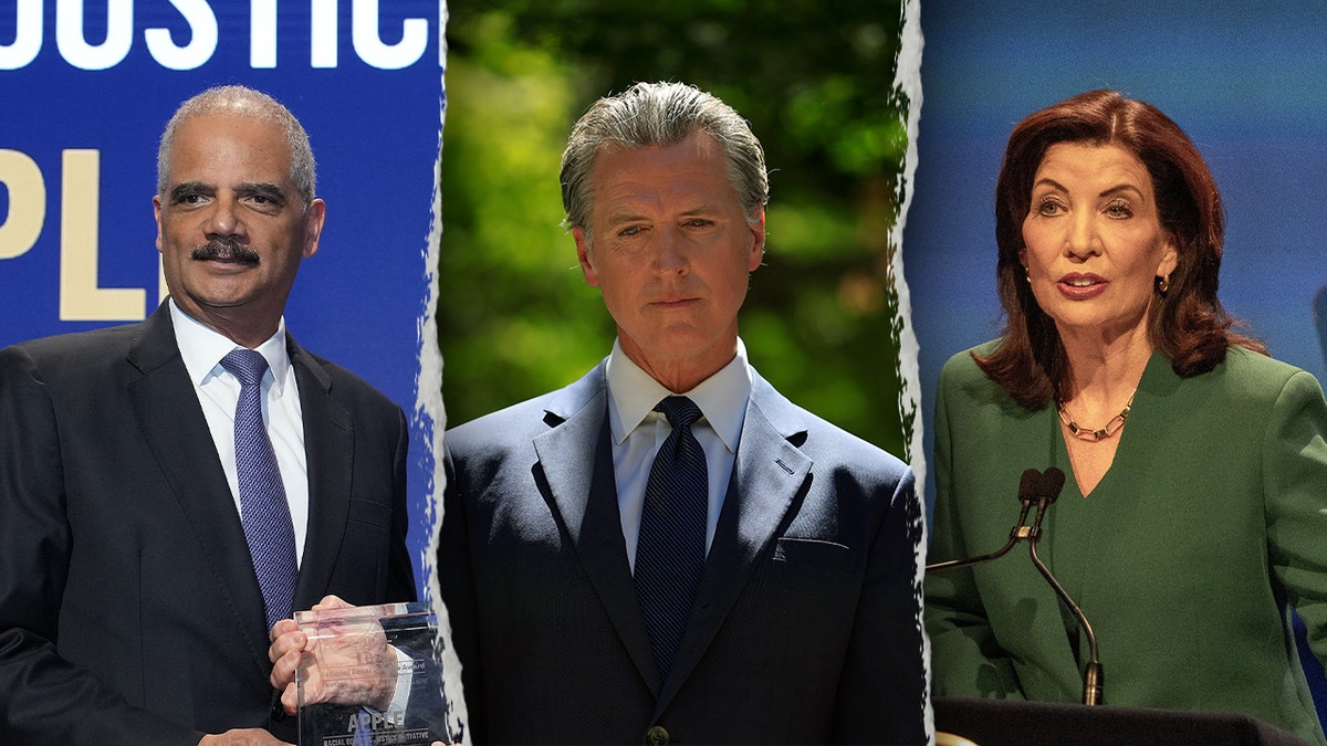 Eric Holder, Kalifornija Gov Gavin Newsom i New York Gov Kathy Hochul