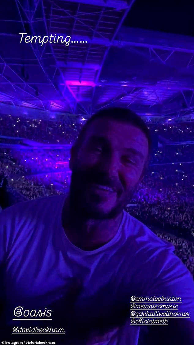 Posh Spice poslao je obožavatelje u Tizz u nedjelju, jer je priznala da ju je 'iskušenje' okupljao okupljanja u posljednjoj večeri Oasis 'Reunion Tour