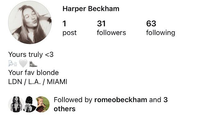 Harper Beckham pridružio se Instagramu dva tjedna prije nego što je Victoria’s Netflix dokumentarni film postavljen na emitiranje