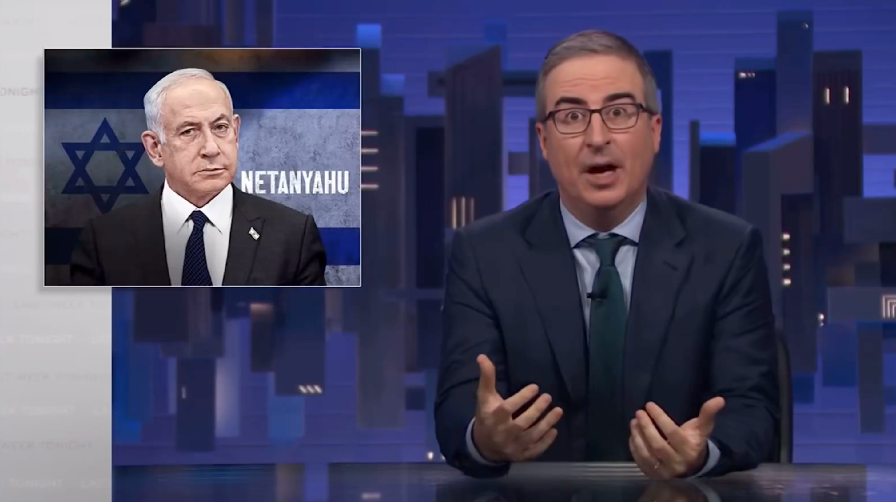 John Oliver Rails protiv izraelskog premijera Benjamina Netanyahua prošlog tjedna večeras u nedjelju, 28. rujna 2025