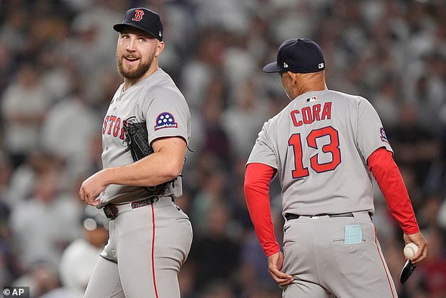 Red Sox Starter Garrett Crochet (L) bacio je 7,2 ubačaja i izbio 11 Yankeesa