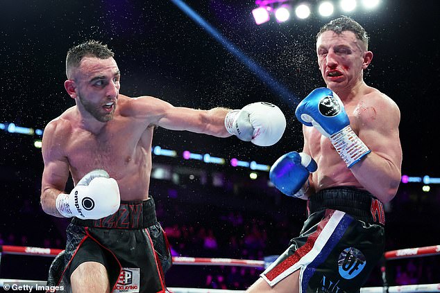 Collins punches Zak Miller on his way to victory in Manchester back in 2023