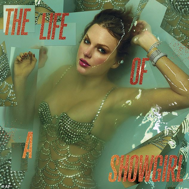 Njena 12. era, naslovnica albuma The Life of the Showgirl Taylor Swift. Objavio Republic Records
