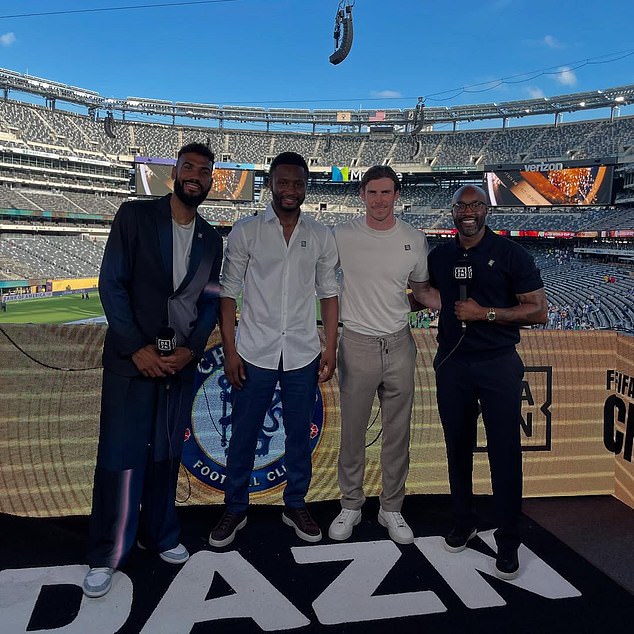 Ade Oladipo (right) gave a tremendous audition for a key role as part of next year's World Cup broadcasting team in the United States this summer