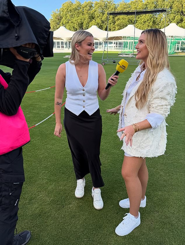 Former cricketer Alex Hartley (left) has transitioned seamlessly to broadcasting after retirement