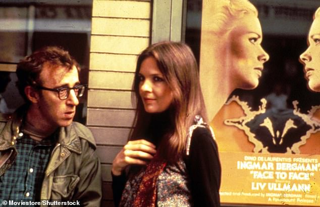 Keaton 1978. godine zatražila bi najbolju glumicu u vodećoj ulozi za svoj rad u Annie Hall, njezinu prvu od četiri nominacije za život (na slici Woodyja Allena u Flicku 1977)