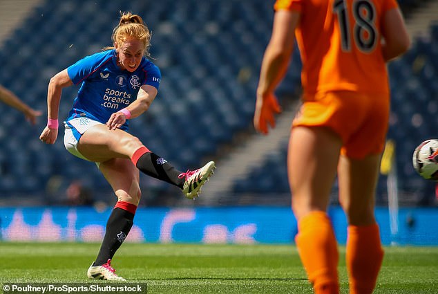 Kathryn Hill u akciji za Rangers tijekom ovogodišnjeg finala Škotskog kupa protiv Glasgow Cityja