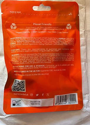 On the back of the packet there is a clear warning to 'keep away from the children'