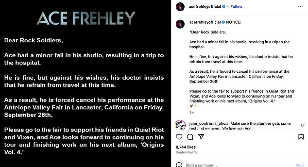 Samo prošlog mjeseca otkrio je da je doživio 'manji pad u svom studiju' zbog kojeg je završio u bolnici.