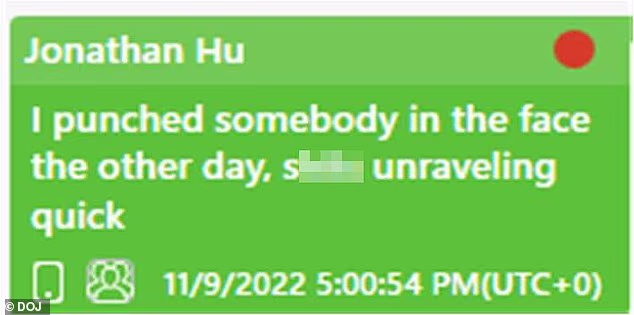 Kasnije se činilo da je potvrdio da je napao Doe #5 u zasebnoj SMS poruci