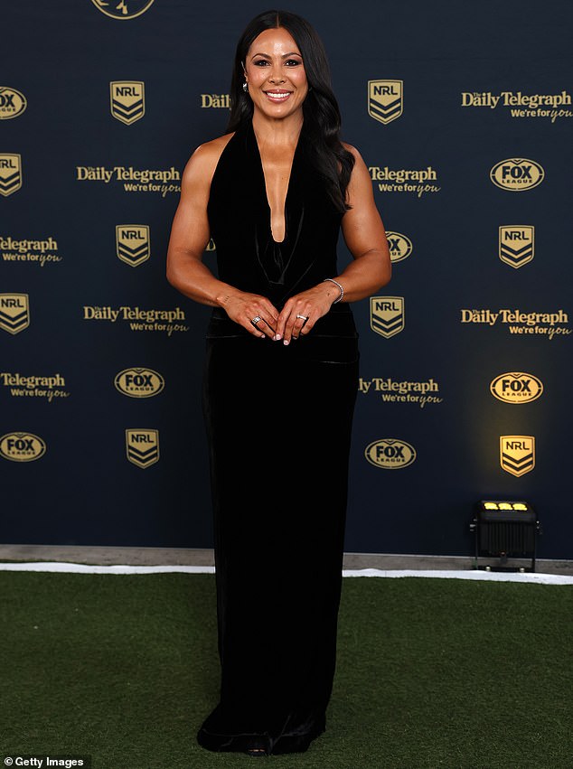 SYDNEY, AUSTRALIA - OCTOBER 01: Tiana Penitani-Gray arrives ahead of the 2025 Dally M Awards at The Winx Stand, Royal Randwick Racecourse on October 01, 2025 in Sydney, Australia. (Photo by Mark Metcalfe/Getty Images)