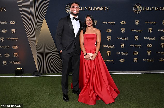 Xavier Coates of the Storm during the NRL's 2025 Dally M Awards at the Royal Randwick Racecourse in Sydney, Wednesday, October 1, 2025. (AAP Image/Steve Markham) NO ARCHIVING