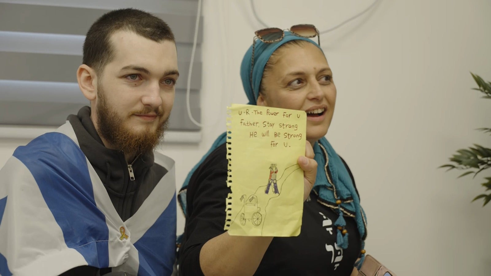 Bar Kuperstein (left) is met by loved ones after his release on Monday. He was working as a medic at the Nova festival when he was taken hostage by Hamas more than two years ago