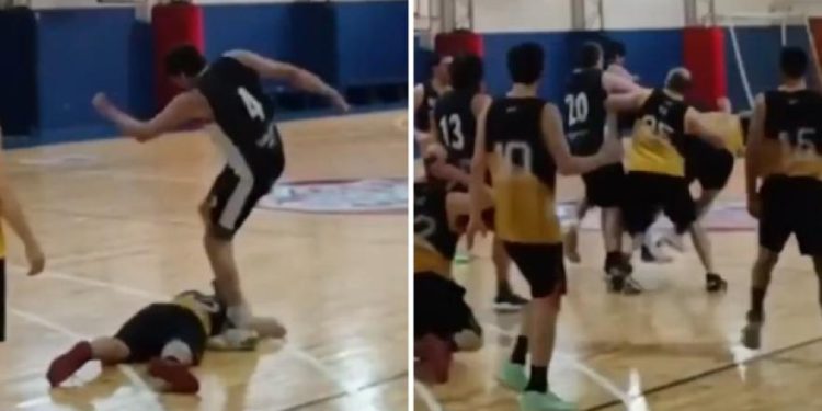 Divlja scena u košarkaškoj igri