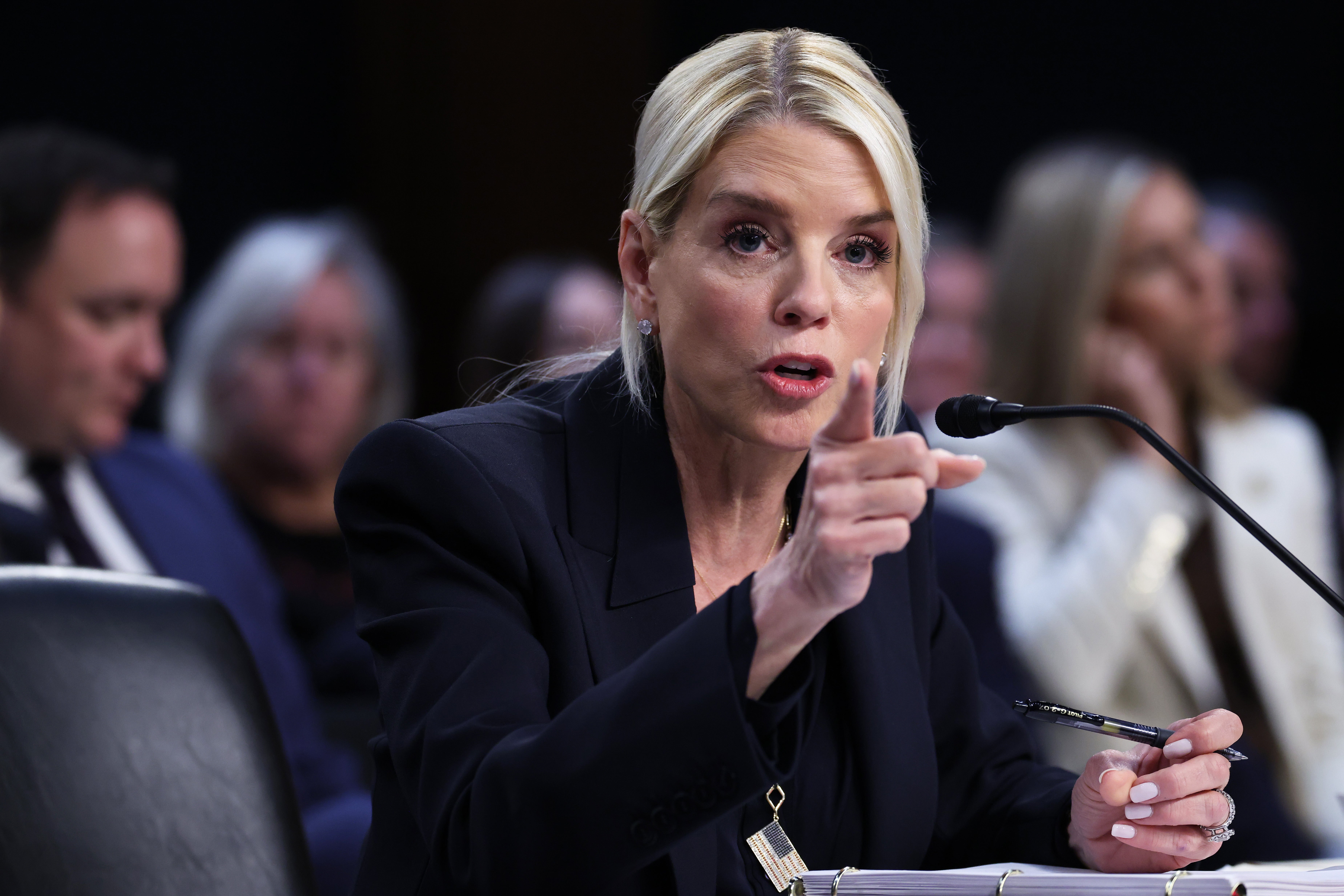 Prava Pam Bondi tijekom saslušanja u Senatu ranije ovog tjedna.