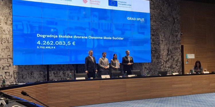 Gradu Splitu dodijeljena bespovratna sredstva za projekt izgradnje i opremanja školske dvorane OŠ Sućidar