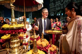 Britanski premijer Keir Starmer sudjeluje na ceremoniji za nadolazeći festival Diwali u Mumbaiju 8. listopada 2025.