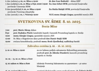 Na svetkovinu sv. Šime, zaštitnika Zadra, svečano misno slavlje predvodi mons. Giorgio Lingua, apostolski nuncij u Hrvatskoj