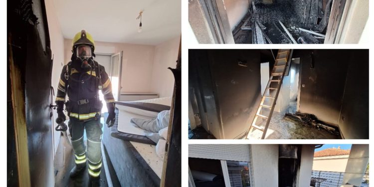 FOTO Izgorjela soba u kući na Krku