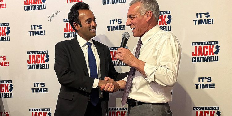 Ramaswamy vodi kampanju za Ciattarellija u konkurentnoj utrci za guvernera New Jerseyja