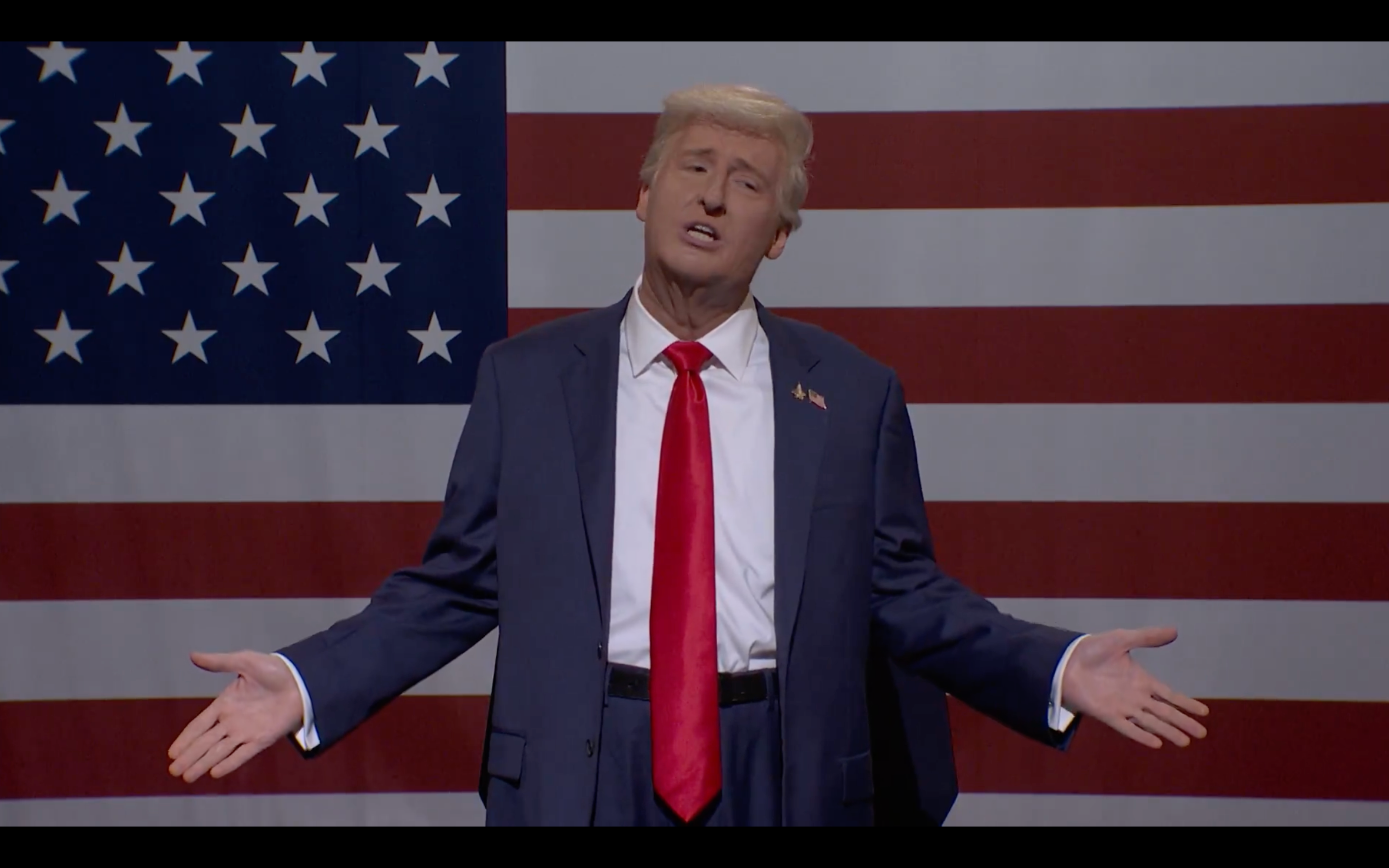 Ispred američke zastave kao pozadina,