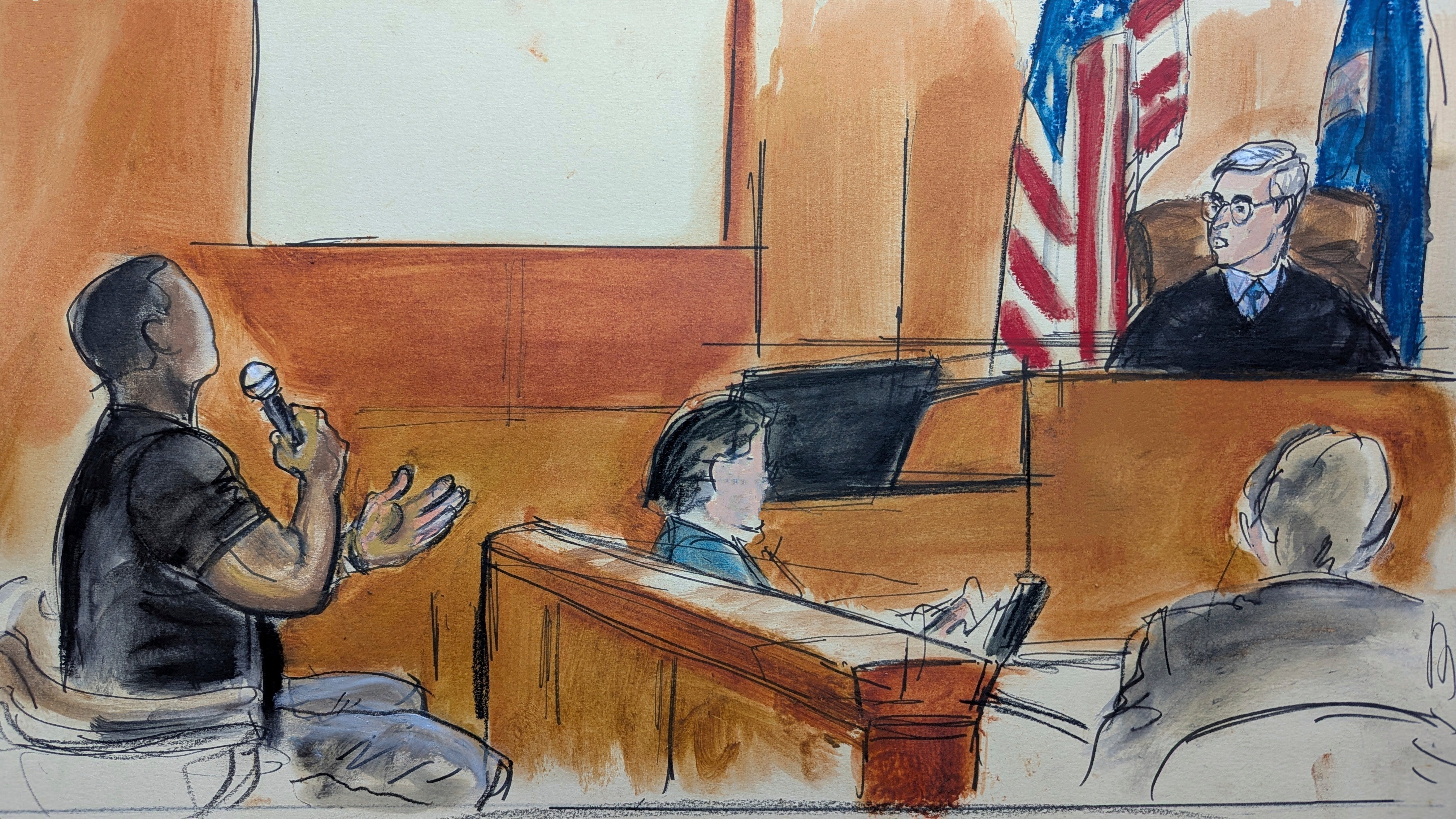 Juror broj jedan, lijevo, govori sucu Curtisu Farber u vezi s dinamikom u sobi porote tijekom suđenja seksualnom ponašanju Harveyja Weinsteina na kaznenom sudu na Manhattanu, srijeda, 11. lipnja 2025. u New Yorku