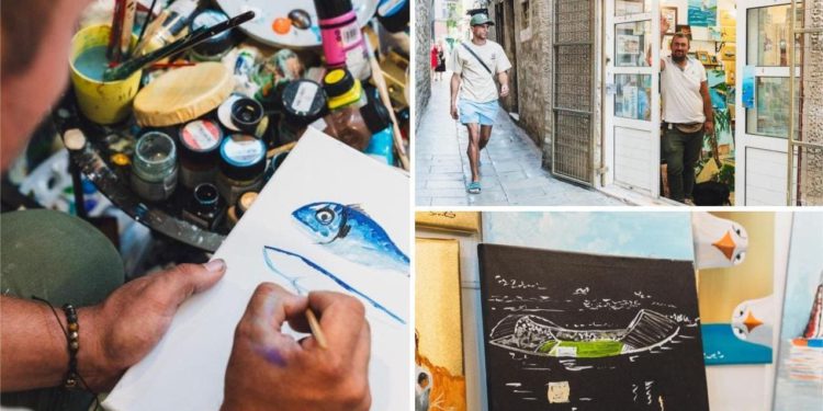 Splićanin Domagoj oživio Poljud i legende Borisa Dvornika i Olivera na platnu! Crta i na svadbama, turisti ga traže po cijelom gradu, a mi smo zavirili u njegov atelje…