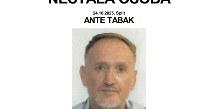 U Splitu nestao čovjek, policija moli pomoć