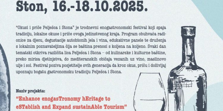 U četvrtak počinje manifestacija „Okusi i priče Pelješca i Stona“