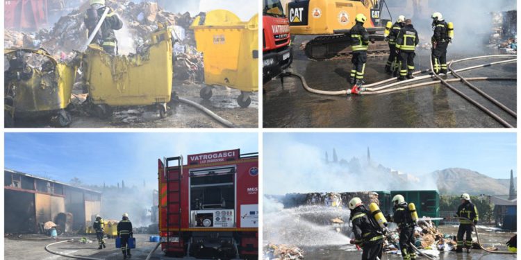 U pogonu Čistoće u Čibači gorjele bale papira, materijalnu štetu tek treba procijeniti
