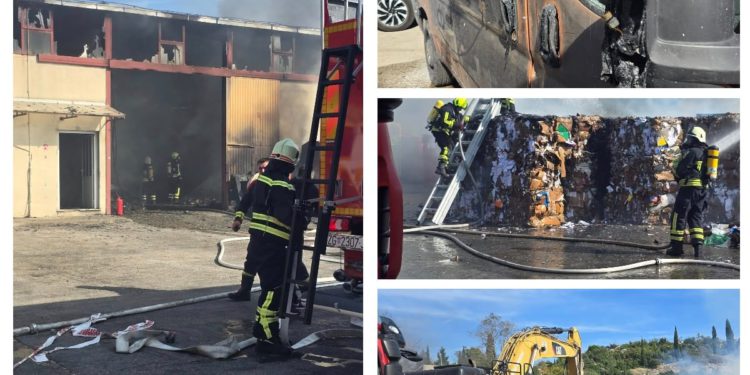 VIDEO U požaru izgorio pogon za preradu papira Čistoće u Župi Dubrovačkoj