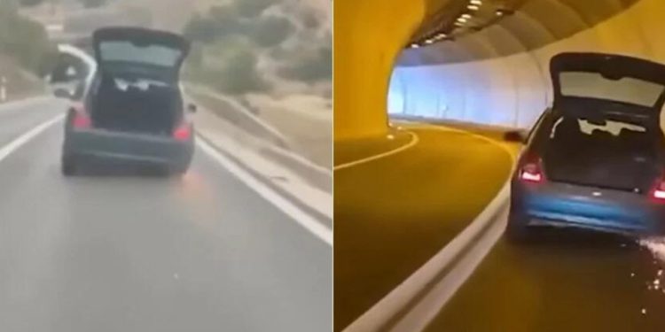 VIDEO Uhićena vozačica koja je kod Šibenika vozila na felgama s otvorenim prtljažnikom