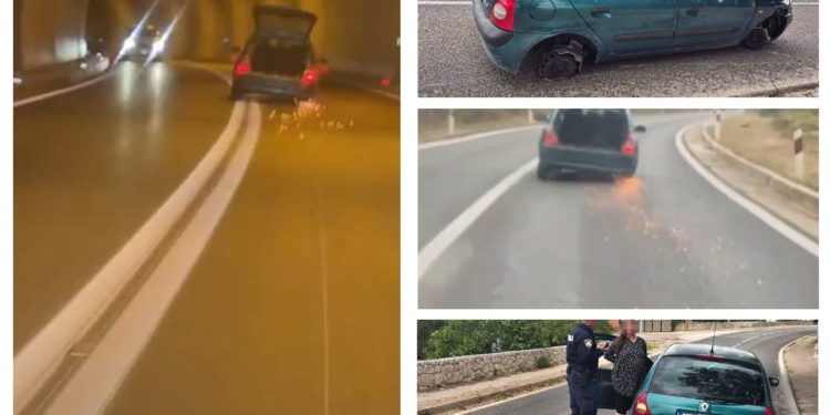 VIDEO Žena kod Šibenika kilometrima vozila bez guma- Pogledajte što je ostalo od automobila!