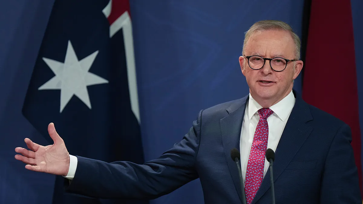 Australski premijer Anthony Albanese tijekom pressice