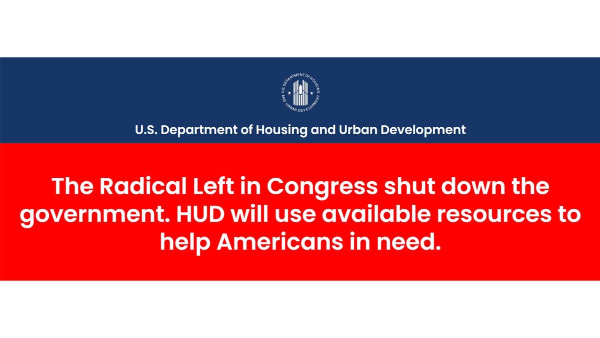 Naslov s američkog Ministarstva za stanovanje i urbani razvoj (HUD) pokazuje krivnju za demokrate za isključivanje vlade.