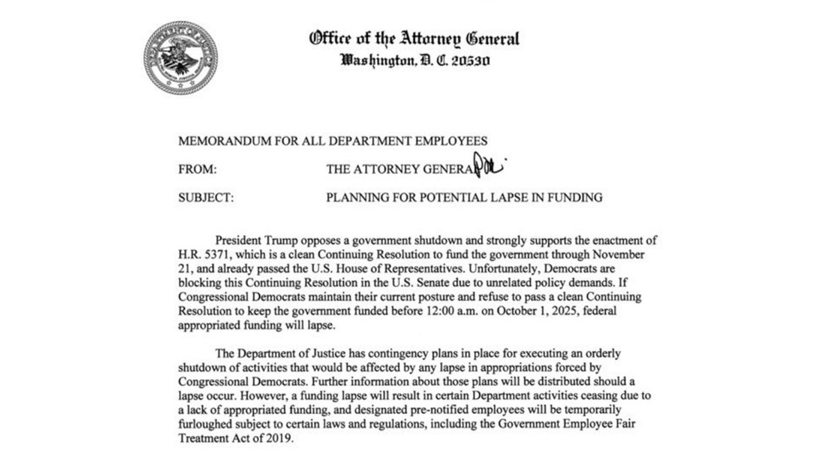 Unutarnji memorandum koji objašnjava što na DOJ -u znači da za zaposlene zaposlenike znači.