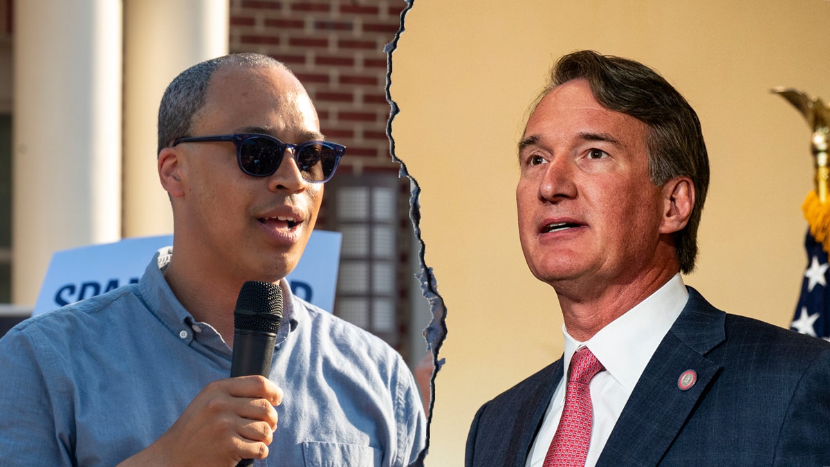 Jay Jones i Glenn Youngkin viđeni su u podijeljenoj slici