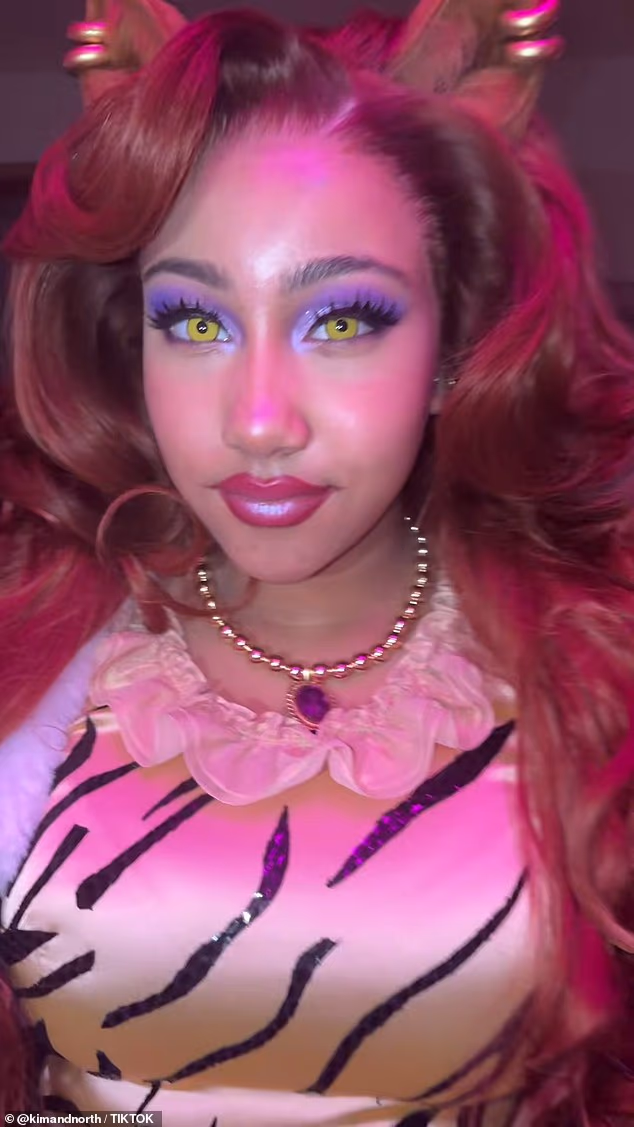 North, najstarije od četvero djece koje reality zvijezda dijeli s reperom, imalo je žute mačje oči koje su izgleda dodane filtrom