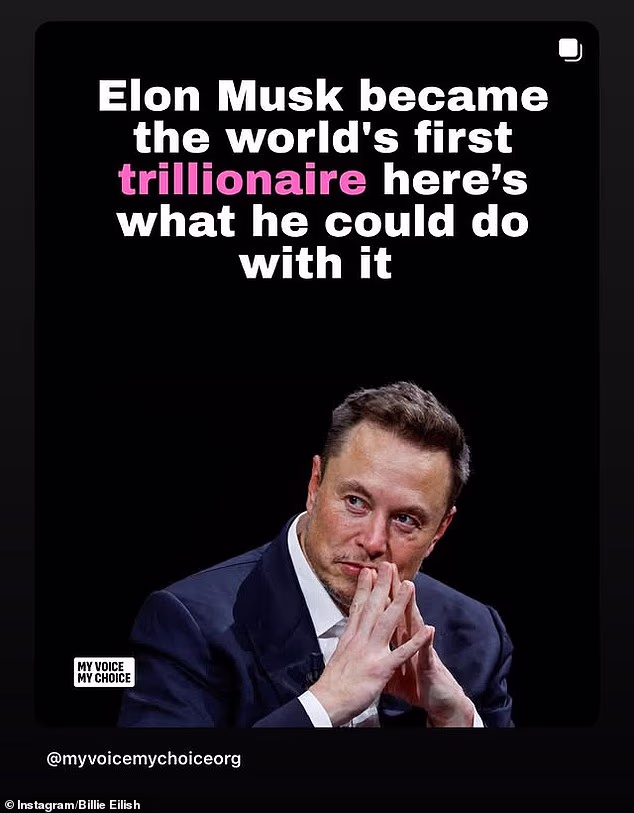 Prošlog četvrtka, Eilish je objavila brzu seriju Instagram Stories ističući statistike zagovaračke grupe MyVoiceMyChoice.org