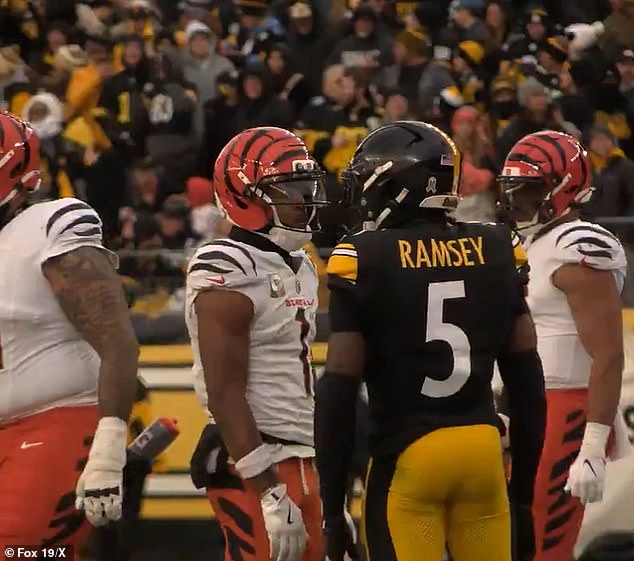 NFL je utvrdio da je Bengals wide receiver pljunuo protivnika Jalena Ramseya (desno)