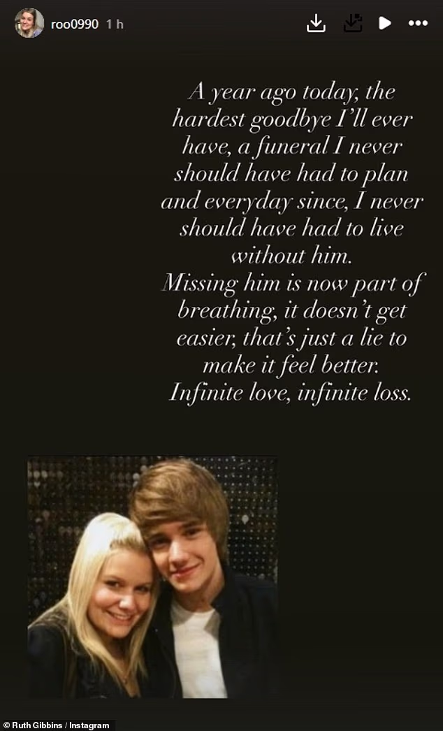 Dijeleći sliku sebe i Liama ​​tijekom njegovih dana X Factora, Ruth je napisala: 'Na današnji dan prije godinu dana, najteži rastanak koji ću ikada imati'